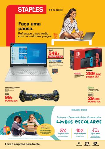 Promoções de Informática e Eletrónica em Coimbra | Faça uma pausa de Staples | 08/08/2022 - 16/08/2022