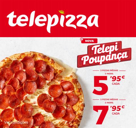 Promoções de Restaurantes em Vila Nova de Gaia | Promoções Telepizza de Telepizza | 02/06/2022 - 30/06/2022