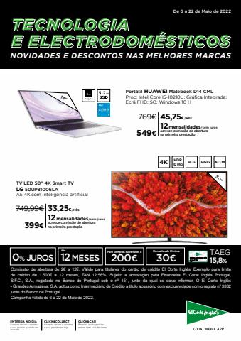 Catálogo El Corte Inglés em Rio Tinto | Teconologia e Electrodomésticos | 06/05/2022 - 22/05/2022