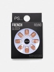Oferta de Pack 36 unhas postiças redondas francesas por 1,5€ em Primark