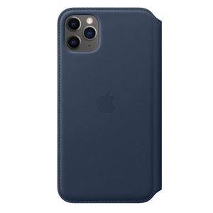 Oferta de Capa Apple iPhone 11 Pro Max Folio em pele - Azul fundo do mar por 69€ em Media Markt