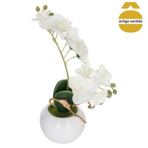 Oferta de Vaso De Cerâmica Com Orquídea Artificial 25cm por 5,99€ em hôma