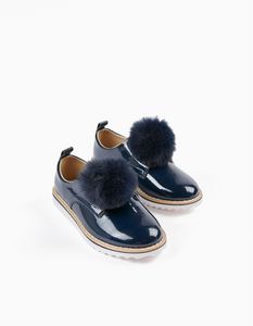Oferta de Sapatos de Verniz com Pompom para Menina, Azul Escuro por 14,99€ em Zippy