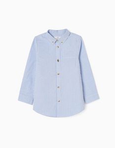Oferta de Camisa de Manga Comprida em Algodão para Menino, Azul/Branco por 9,99€ em Zippy