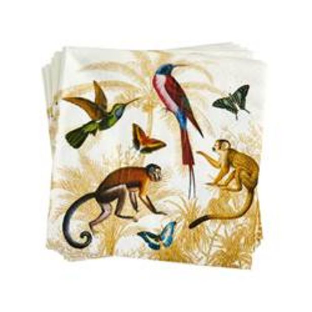 Oferta de FORET MAGIQUE Guardanapos conjunto de 20 multicolor W 25 x L 25 cm por 0,97€