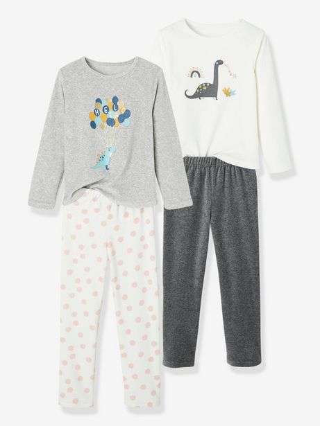 Oferta de Lote de 2 pijamas Oeko-Tex®, dinossauros, para menina -... por 17,99€