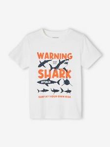 Oferta de T-shirt de mangas curtas, com motivo, para menino - branco por 8,99€ em Vertbaudet