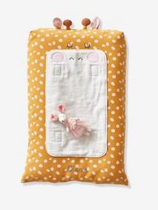 Oferta de Capa para colchão de mudas, Girafa - amarelo medio liso com... por 19,99€ em Vertbaudet