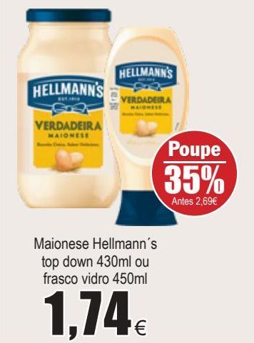 Oferta de Maionese Hellmann's por 1,74€
