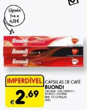 Oferta de Cápsulas de café Buondi por 2,69€