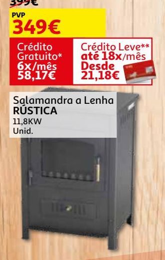 Oferta de SALAMANDRA A LENHA :RUSTICA 11.8kw por 349€