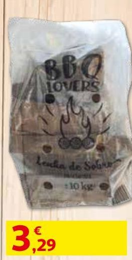 Oferta de LENHA BBQ LOVERS:SOBRO +/- 10KG por 3,29€