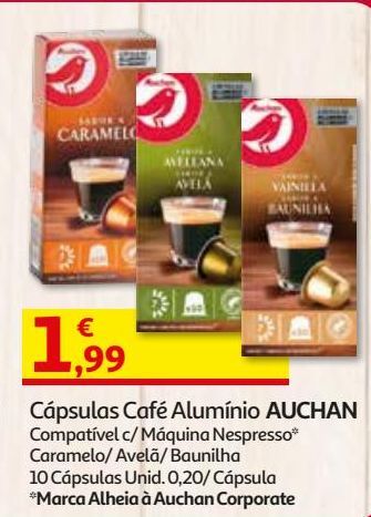 Oferta de CÁPSULAS CAFÉ AUCHAN por 1,99€