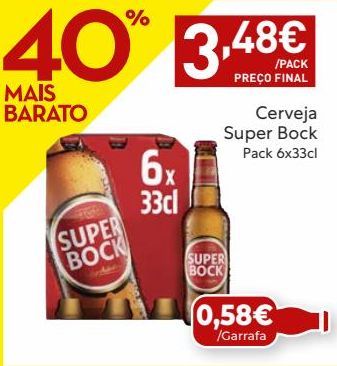 Oferta de Cerveja Super Bock por 3,48€