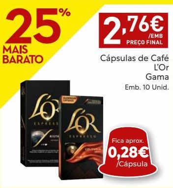 Oferta de Cápsulas de café L'or por 2,76€