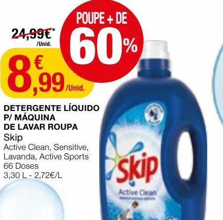 Oferta de Detergente líquido Skip por 8,99€