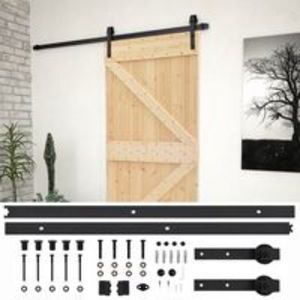 Oferta de VidaXL Porta de correr com ferragens 80x210 cm madeira de pinho maciça por 192,99€ em VidaXL