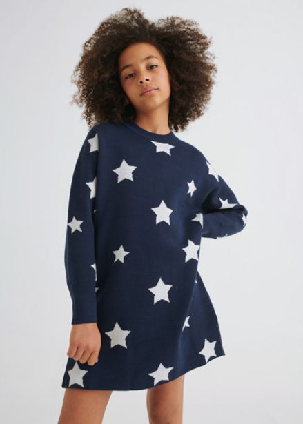 Oferta de Vestido tricot com estrelas rapariga por 34,99€ em Mayoral
