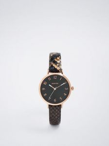 Oferta de Relógio Com Bracelete Gravado, Preto por 19,99€ em Parfois