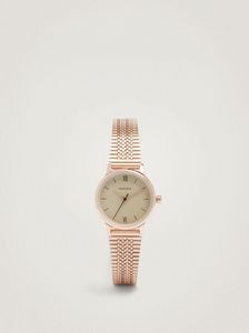 Oferta de Relógio De Aço Bracelete De Malha Milanesa, Dourado Rosa por 14,99€ em Parfois