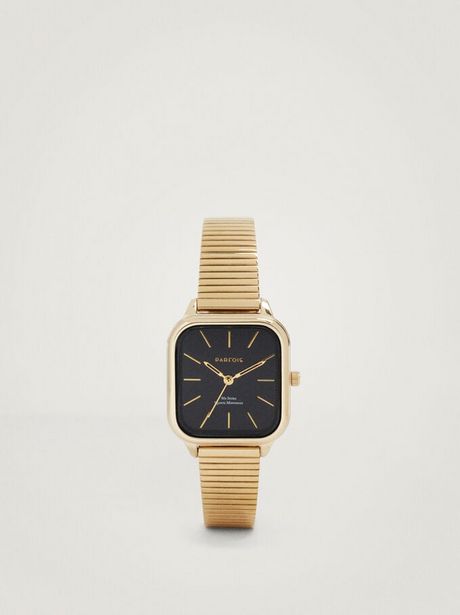 Oferta de Relógio De Aço Com Caixa Quadrada, Dourado por 29,99€ em Parfois