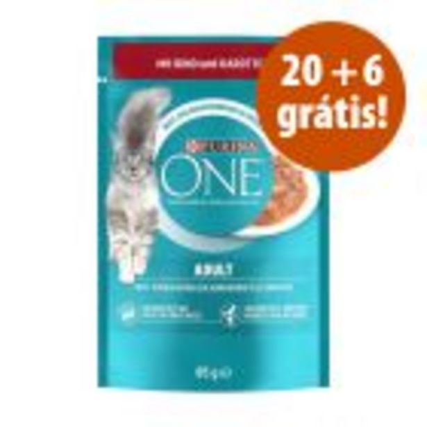 Oferta de Purina ONE 26 x 85 g comida húmida para gatos em promoção: 20 + 6 grátis! por 19,19€ em Zooplus