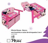 Oferta de Minnie Mouse - Banco, escrivaninha e caixa de brinquedos 3 em 1 por 79,99€ em Toys R Us