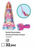 Oferta de Barbie - Boneca Princesa Tranças por 32,99€ em Toys R Us