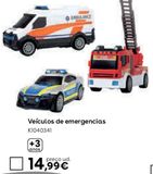 Oferta de Motor & Co - Pack 3 veículos de emergência por 14,99€ em Toys R Us
