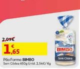 Oferta de PÃO FORMA BIMBO SEM CODEA 650 G por 1,65€ em Auchan