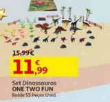 Oferta de SET DINOSSAUROS ONE TWO FUN BALDE 55PCS por 11,99€ em Auchan