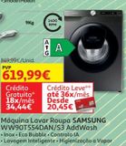 Oferta de MAQUINA LAVAR ROUPA SAMSUNG INOX  WW90T554DAN/S3 AddWash por 619,99€ em Auchan