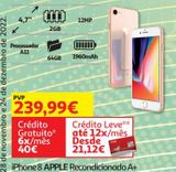 Oferta de IPHONE 8 APPLE RECONDICIONADO GOLD A+ por 239,99€ em Auchan