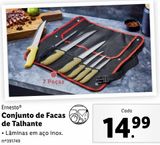 Oferta de Conjunto facas com cepo ernesto  por 14,99€ em Lidl