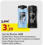 Oferta de GEL DE  BANHO AXE por 3,59€ em Auchan