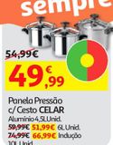 Oferta de PANELA PRESSAO C/CESTO CELAR por 66,99€ em Auchan