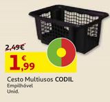 Oferta de CESTO MULTIUSOS CODIL EMPILHÁVEL 2309 por 1,99€ em Auchan