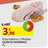 Oferta de PATO INTEIRO QUINTA MARINHA C/MIUDOS CX-4 por 3,98€ em Auchan