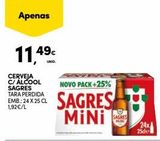 Oferta de Cerveja Sagres Mini por 11,49€ em Continente Bom dia