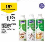 Oferta de Leite sem lactose Mimosa por 1,35€ em Continente Bom dia
