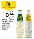Oferta de Água tônica Schweppes por 0,74€ em Continente Bom dia