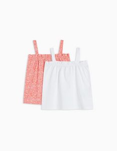 Oferta de Pack 2 Tops, Menina, Rosa Claro/Branco por 7,99€ em MO