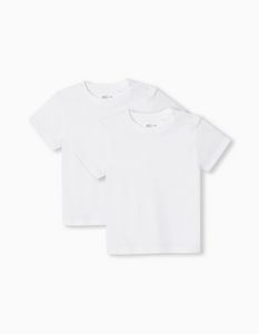Oferta de Pack 2 T-shirts Básicas Lisas, Bebé Menino, Branco por 9,99€ em MO