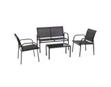Oferta de CONJUNTO DE JARDIM GARDEN STAR 4PCS  AÇO/TEXTILENE PRETO por 149,99€ em Auchan