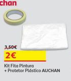 Oferta de KIT FITA PINTURA AUCHAN +PROTECTOR PLÁSTICO por 2€ em Auchan