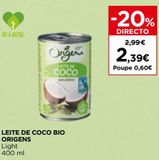 Oferta de Leite de coco origens por 2,39€ em El Corte Inglés