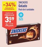 Oferta de Gelados snickers por 3,59€ em Aldi