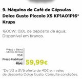 Oferta de Cafeteira cápsulas de café por 59,99€ em El Corte Inglés