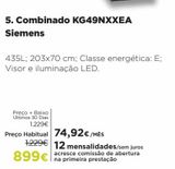 Oferta de Frigorífico combinada Siemens por 899€ em El Corte Inglés