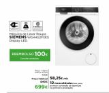 Oferta de Máquina lavar roupa Siemens por 699€ em El Corte Inglés